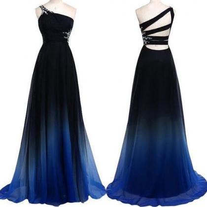 Royal Blue Prom Dresses,one Shoulder Prom Dress,..