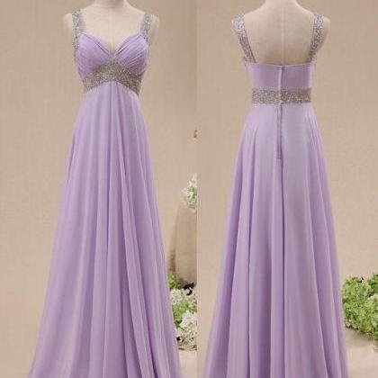 Sexy Lavender Prom Dress, Chiffon Empire Waist..