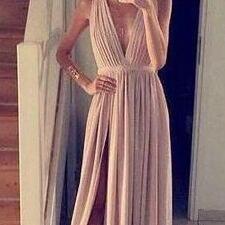 A-Line Prom Dress,Simple Blush Pink..