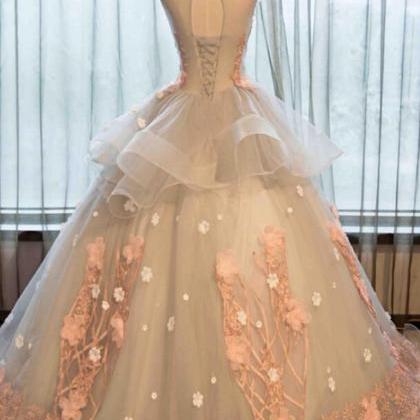 Organza Prom Dresses,champagne Quinceanera..