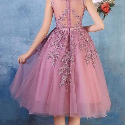 Lace Homecoming Dress,pink Prom Dress,short Prom..