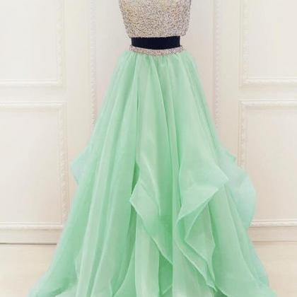 Two Piece Prom Dresses,sexy Tulle Prom Dress,high..