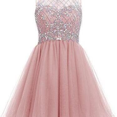 A-line Homecoming Dress,sexy Tulle Homecoming..