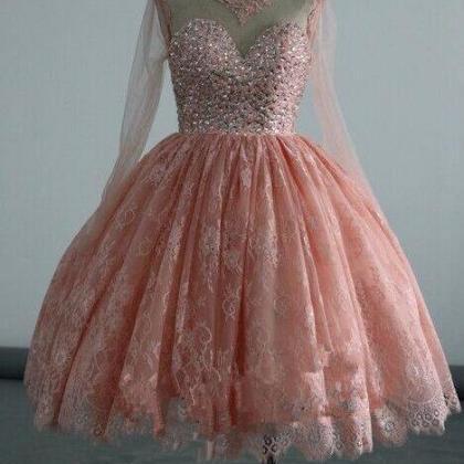Sexy Homecoming Dress,lace Short Puffy Prom..