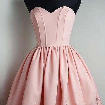 Pink Homecoming Dress,simple Short Prom..