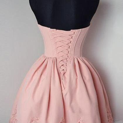 Pink Homecoming Dress,simple Short Prom..