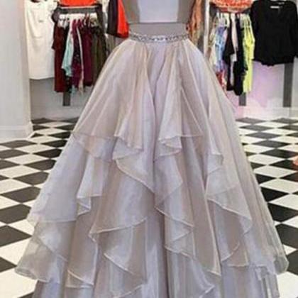 Light Gray Prom Dress, Prom Dress,a Line Prom..