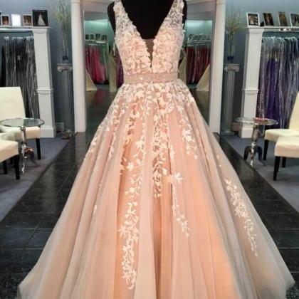 Fashion Lace Prom Dresses ,a Line Prom Dress ,sexy..
