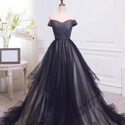 Black Prom Dress,tulle Prom Dress, Prom Dress,off..