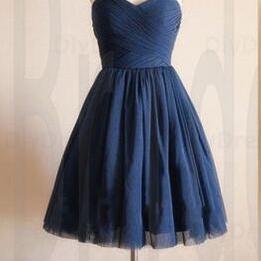 Cute Homecoming Dress,navy Blue Prom Dress,chiffon..