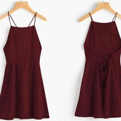 Simple Short Burgundy Short Homecoming Dresses..