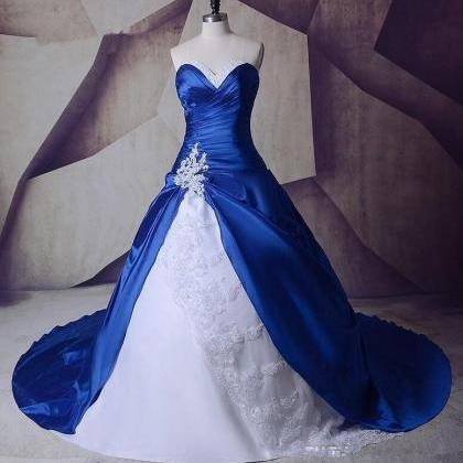 Vintage Sweetheart Royal Blue White Wedding..