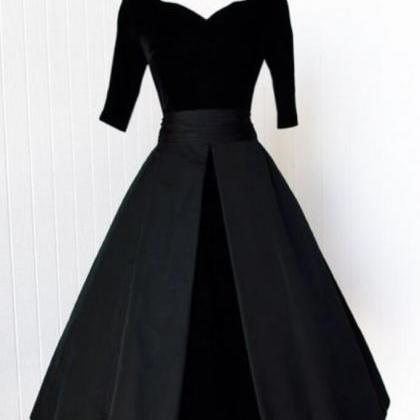 950s Vintage Black Velvet Prom Gowns, Homecoming..