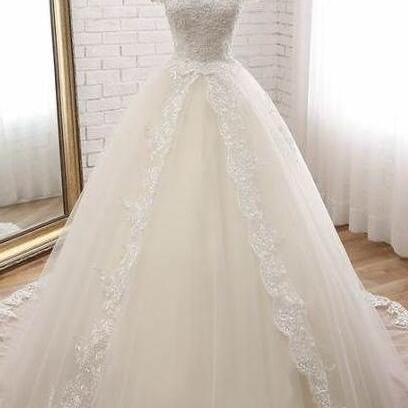 A Line Mermaid Ivory Lace Wedding Dresses