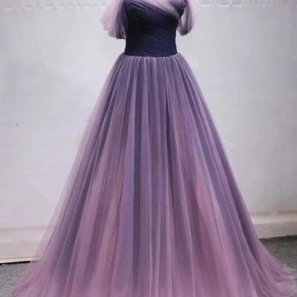 Beautiful Off The Shoulder A Line Tulle Prom..