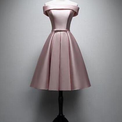 Simple Pink Short Prom Dress