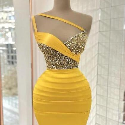 Sparkly Evening Dresses,yellow Evening Dress,..
