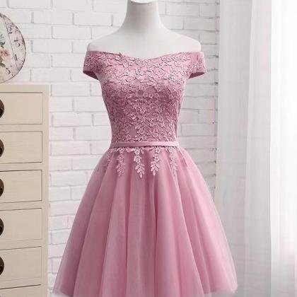Simple Pink Homecoming Dress,tulle Graduation..