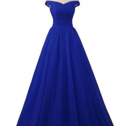 Fashion Ball Gown Tulle Long Prom Dresses