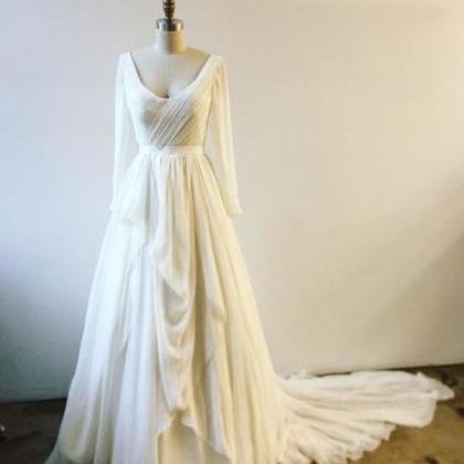 Mermaid Ivory Long Sleeve Prom Dresses
