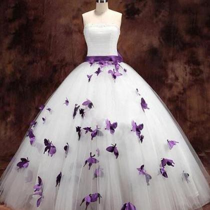 Princess Strapless Tulle Ball Gown Wedding..