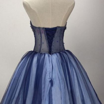Strapless Blue Short Homecoming Dress