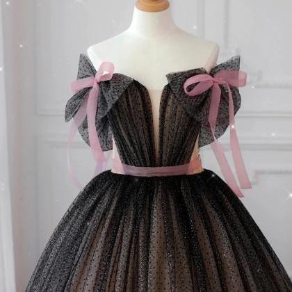 Starlight Gala Tulle Gown With Contrast Satin Bows