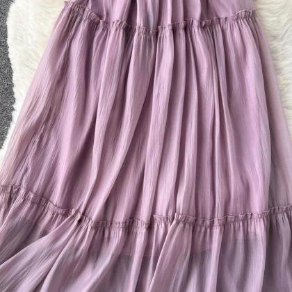 A-line Purple Tulle Short Dress, Fashion Dress