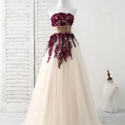 Enchanted Burgundy Blossom Gown