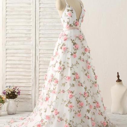 Blossoming Elegance Floral Print Gown
