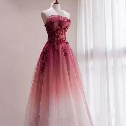 Beautiful A Line Tulle Gradient Party Dress With..