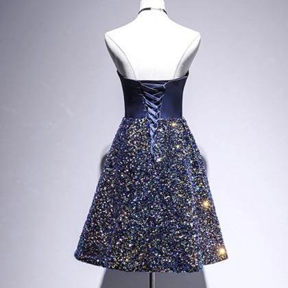 A-line Sequin Short Prom Dress, Homecoming Dress
