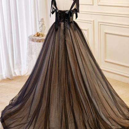 Elegant Tulle Evening Gown With Embroidered Corset..
