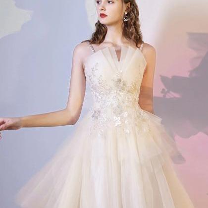 Cute Champagne Short Prom Dresses, Homecoming..