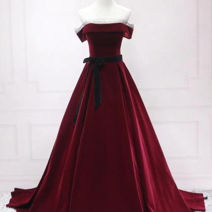 A-line Velvet Long Formal Prom Dresses