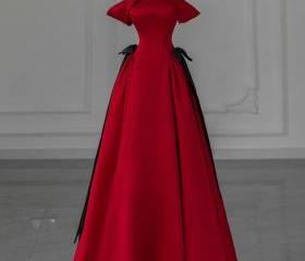A Line Off Shoulder Black/Burgundy Prom Dress, Black/Maroon Bridesmaid Dresses, Formal Dresses