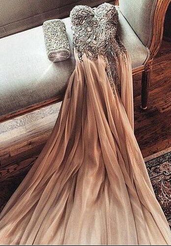 Sexy Prom Dress,sweetheart Prom Dress, Prom Dress, Champagne Prom Dresses,a-line Prom Gown, Beading Prom Dresses, Long Evening Dresses