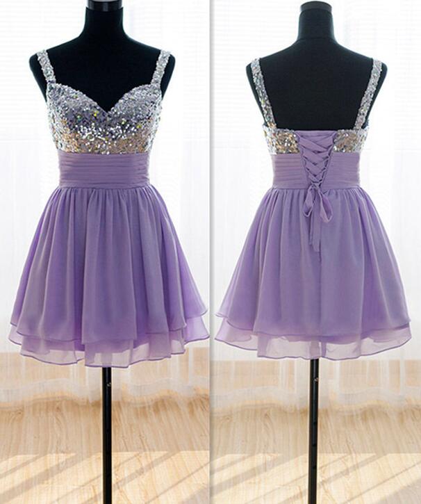 purple and silver prom dresses