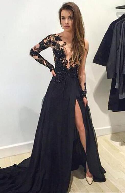 lace v neck prom dress