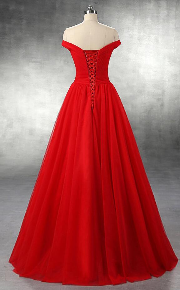Sexy Burgundy Prom Dresses, Red Evening Dress, A Line Prom Dress, Tulle ...