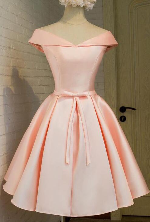 blush prom dresses short