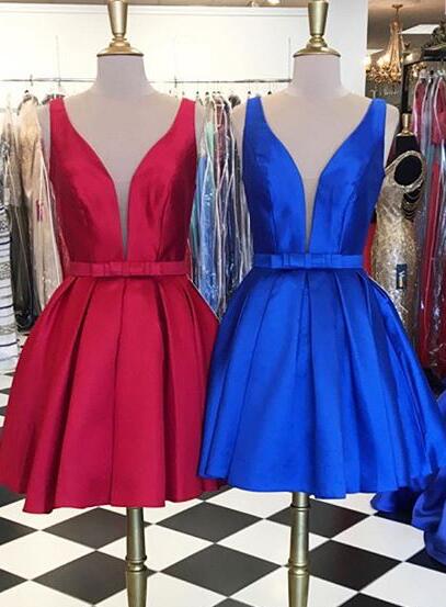 Fashion Royal Blue Homecoming Dresses,cute Homecoming Dress,short Prom Dress,simple Homecoming Gowns, Sweet 16 Dress,v Neck Homecoming
