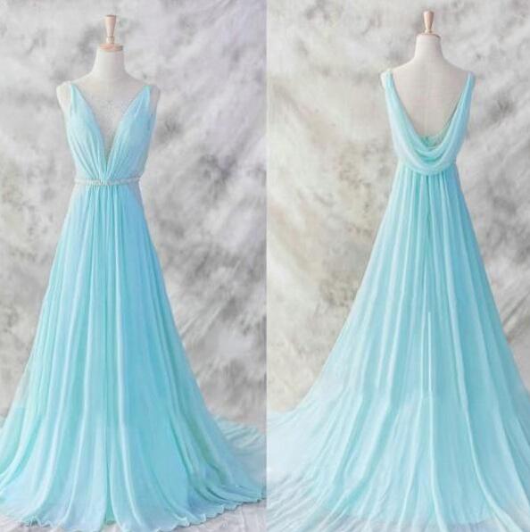 Chiffon Floor-length Prom Dress,simple Prom Dress,prom Dress 2018, Prom Dress, Evening Dress