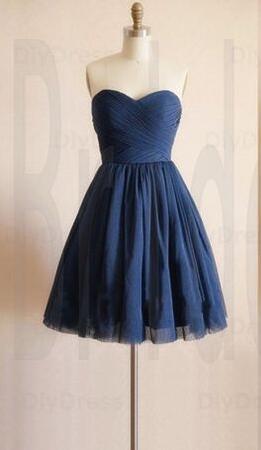 Cute Homecoming Dress,navy Blue Prom Dress,chiffon Prom Dress,short Tulle Prom Dresses