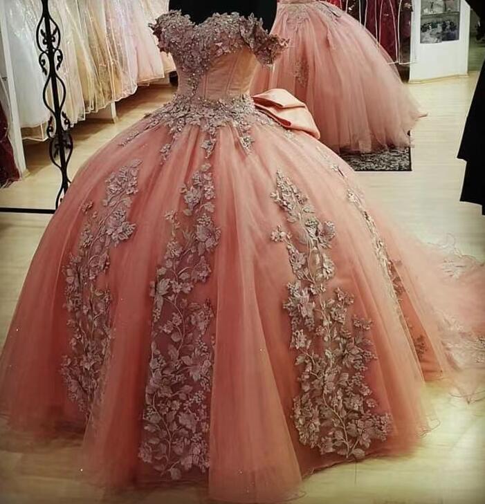 Princess Off Shoulder Birthday Prom Dresses With Lace