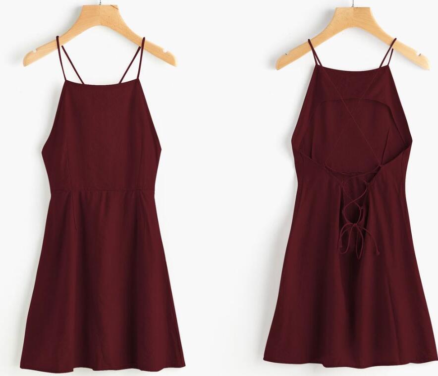 Simple Short Burgundy Short Homecoming Dresses With Criss Cross