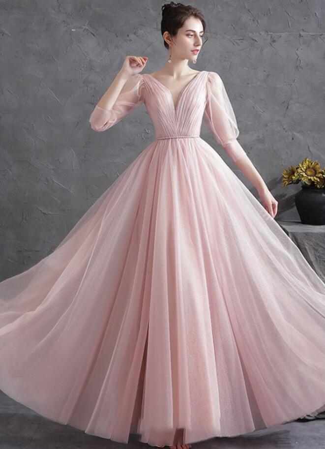 Pink Keyholes Ruched Ruffle A-line Prom Dress