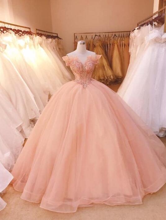Off The Shoulder Ball Gown Elegant Long Prom Dress