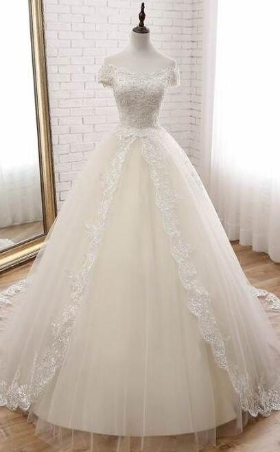A Line Mermaid Ivory Lace Wedding Dresses