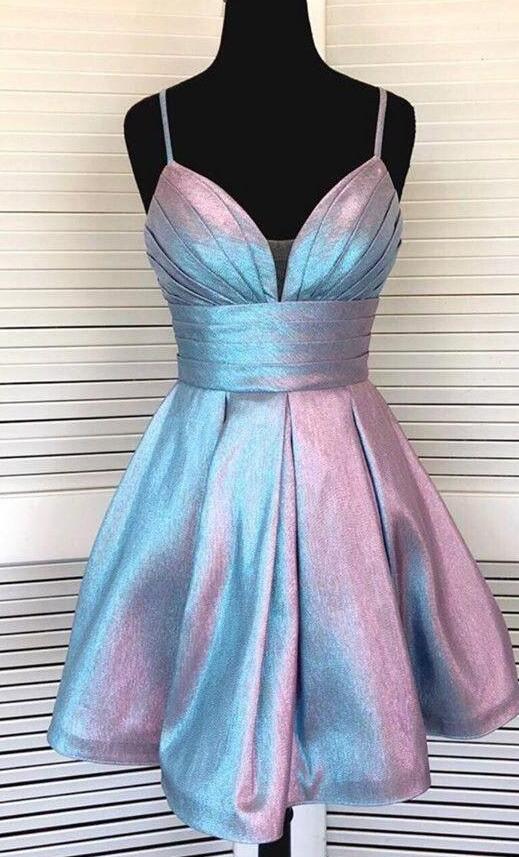 Sheath/Column Silk like Satin Spaghetti Straps Homecoming Dresses main image 0